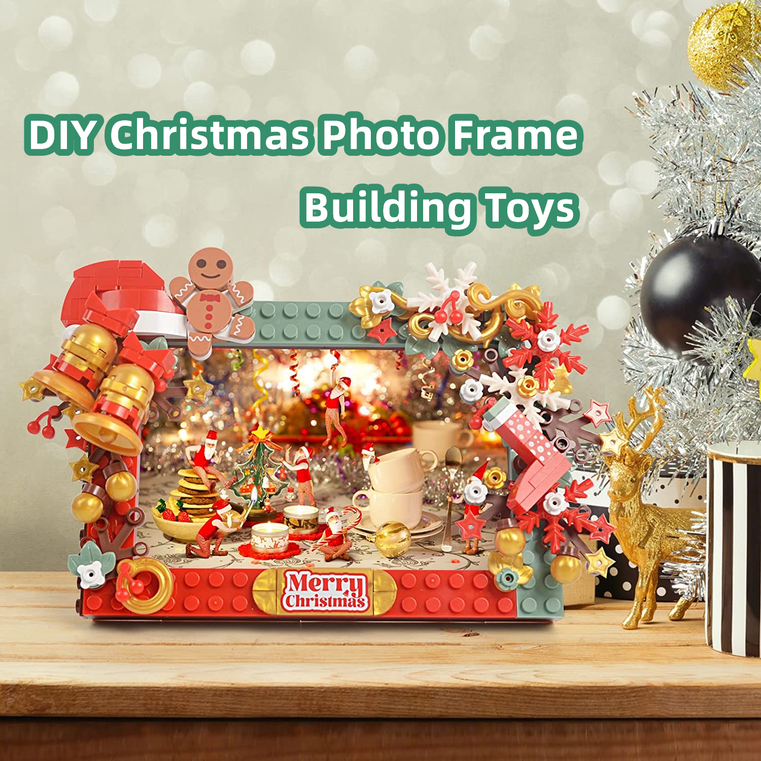 DIY Christmas Building Blocks Photo Frame