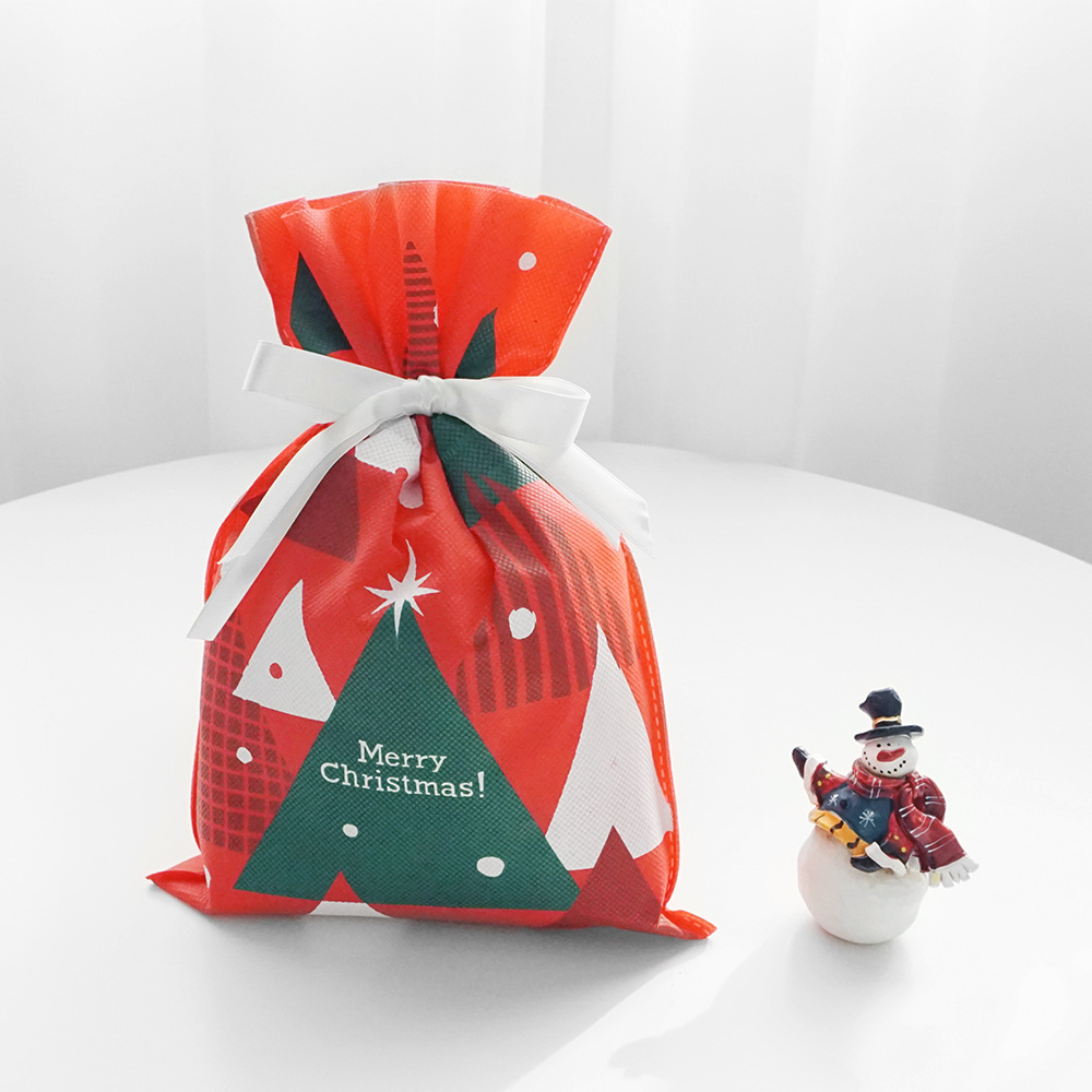 Red Christmas Tree Non-woven Gift Bags Gift Warpping Bags