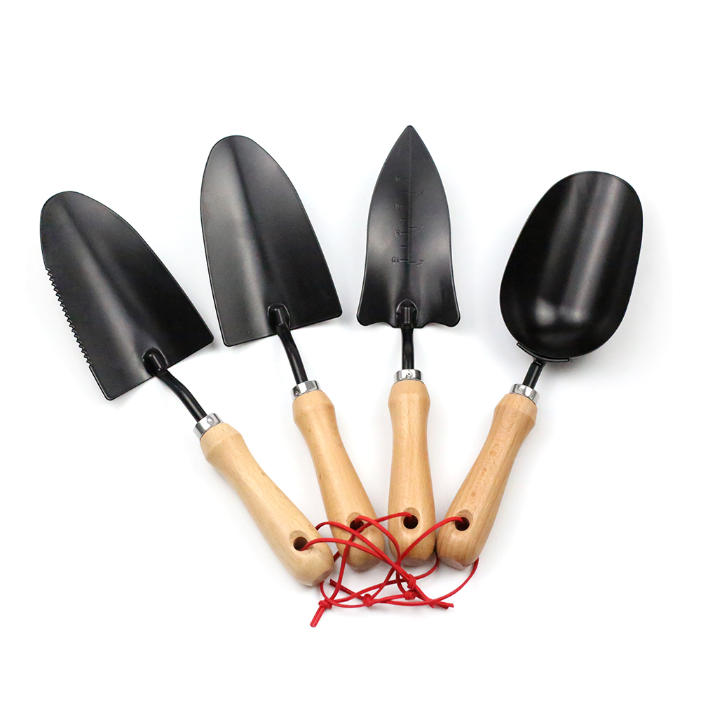4pcs garden work tools set with plastic coated wood handle