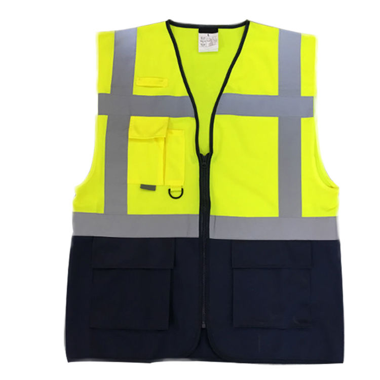 Logo Hi Vis High Quality Reflective Safety Vest WIth Zipper Closure