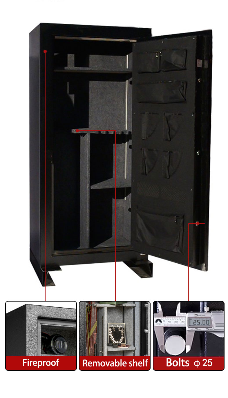 Digital Gun Storage Boxes Waterproof Fireproof Resistant Gun Safe with Electronic Lock