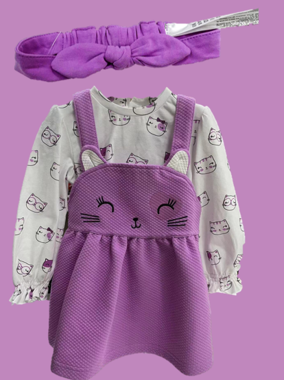 babies knit pullover/dress/hairband