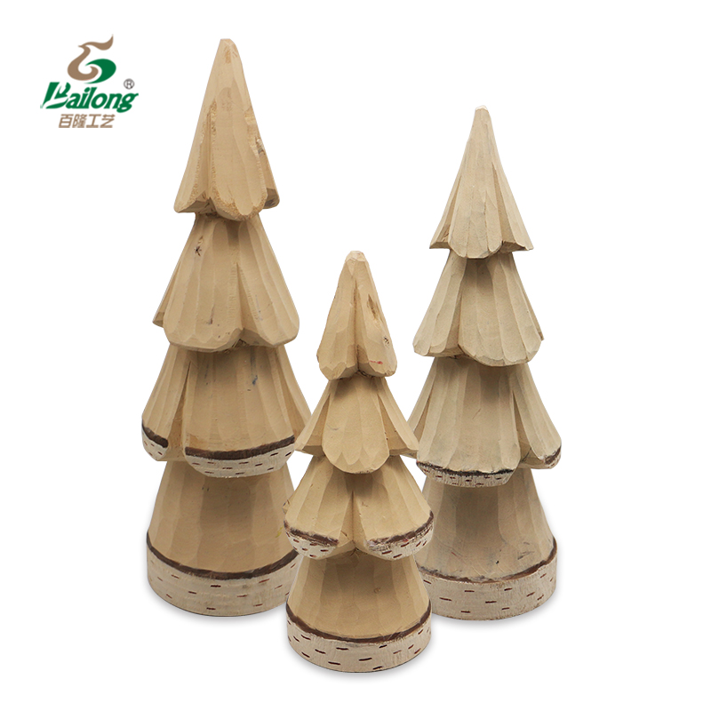 Wood pine tree decoration