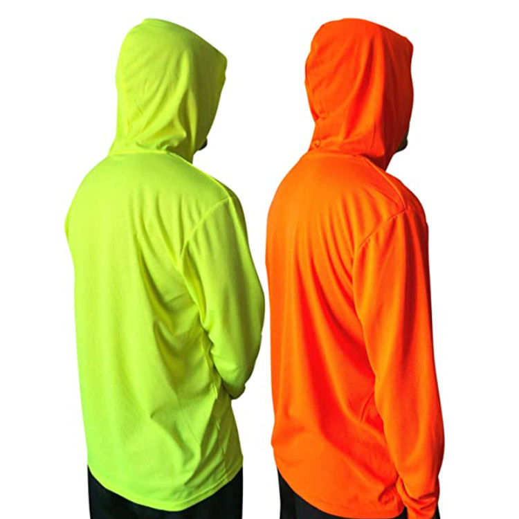 Construction Hi Vis Long Sleeve Safety Orange T Shirt Reflective