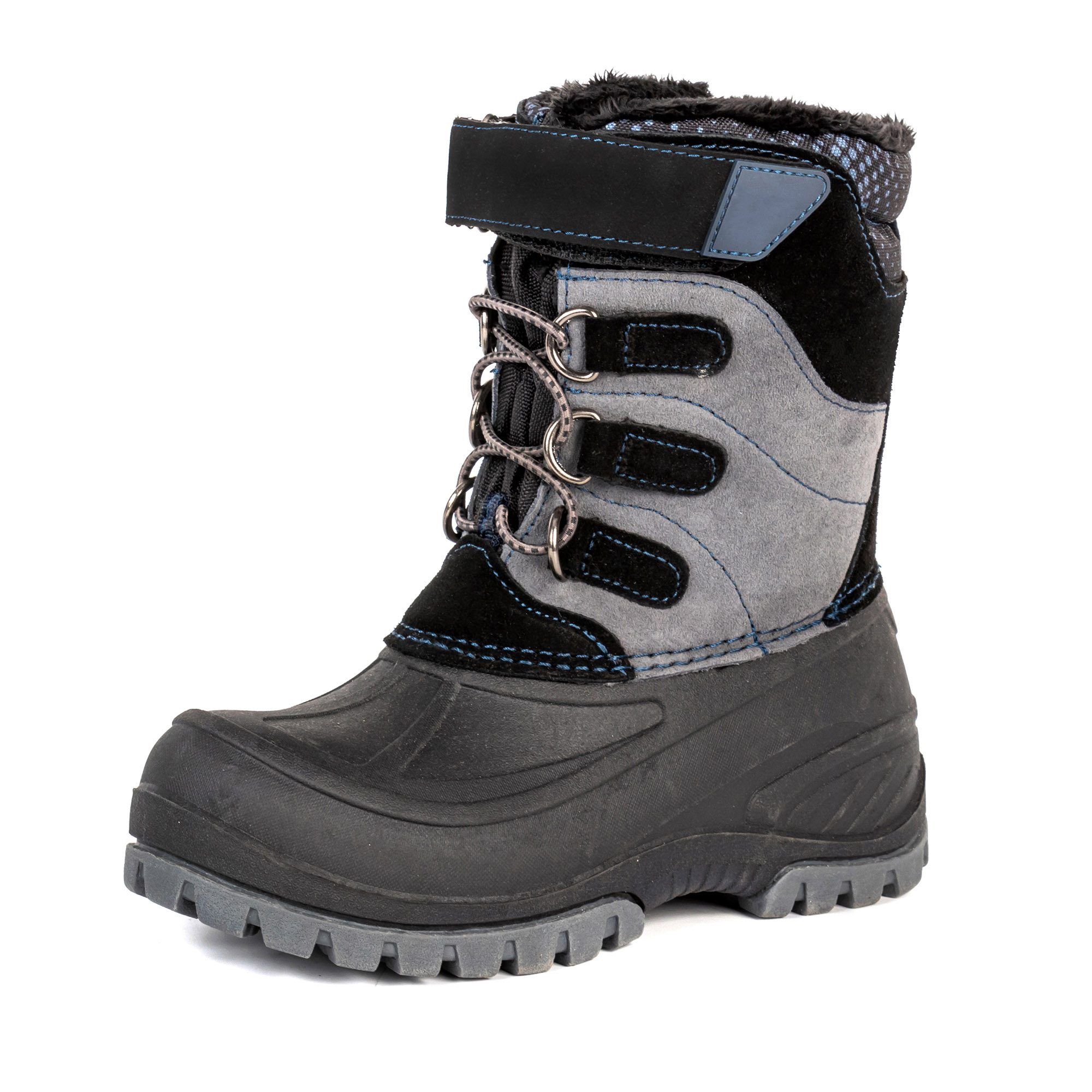 Cow Suede +Nylon Fabric Children Winter Snow boot