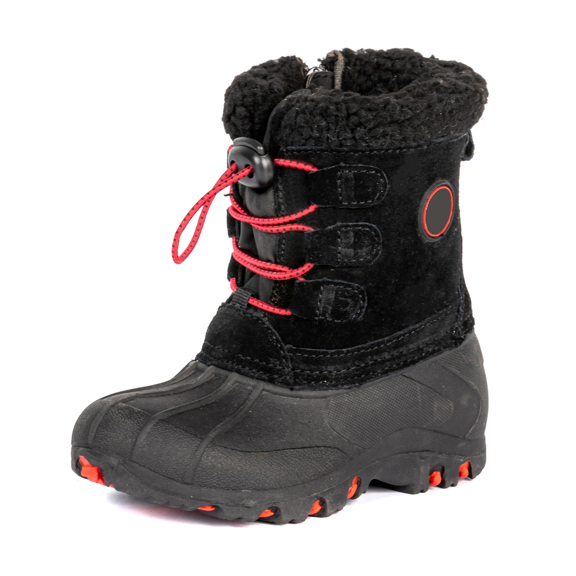 Cow Suede +Nylon Fabric Toddler Winter Snow boot