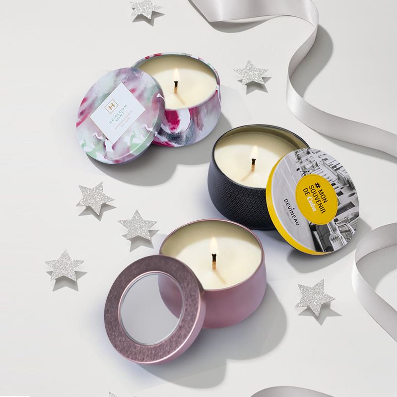 Wholesale Luxury Custom Good Quality Empty Black Soy Wax Candle Tins Box Metal Candle Jar With Lid