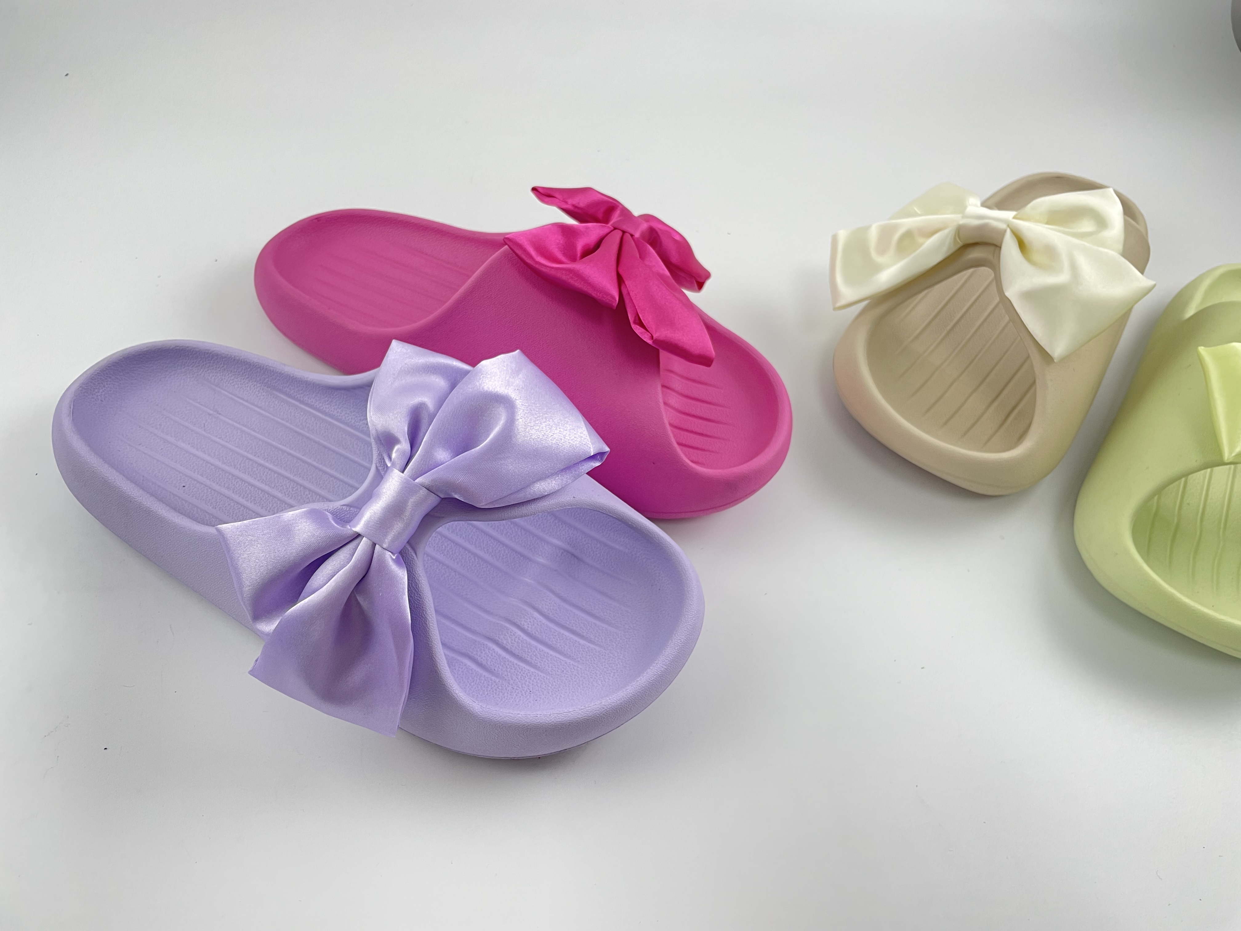 Bowknot Ribbon Fashion Anti-slip Open-toe Slide Bow-tie Cute Slipper for Women