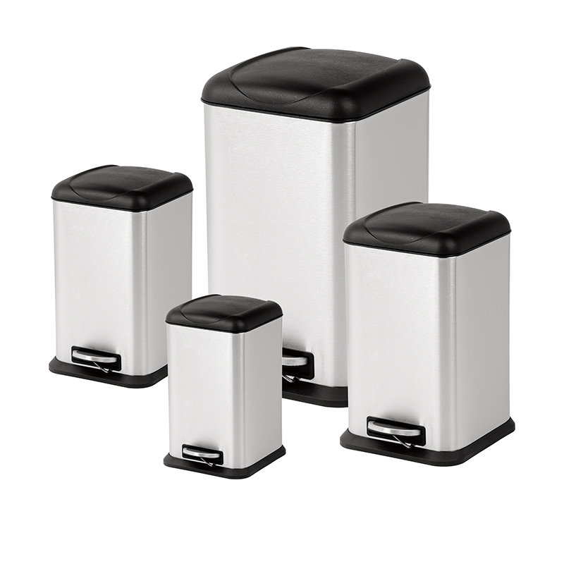 6L 12L 20L 30L square 410 stainless steel home use kitchen foot pedal trash bin SW6825