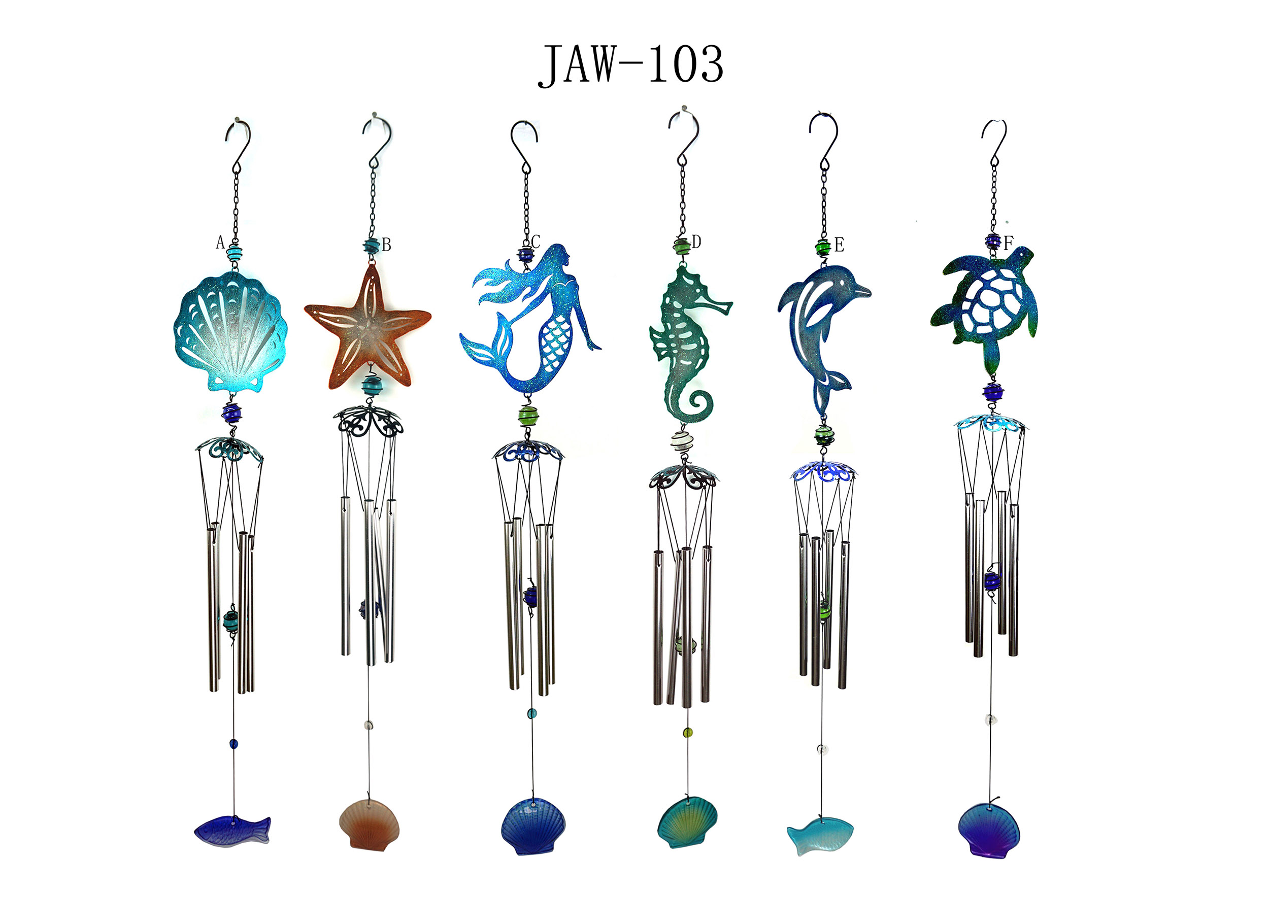 Ocean Series Metal wind chimes garden decoration hanging pieces