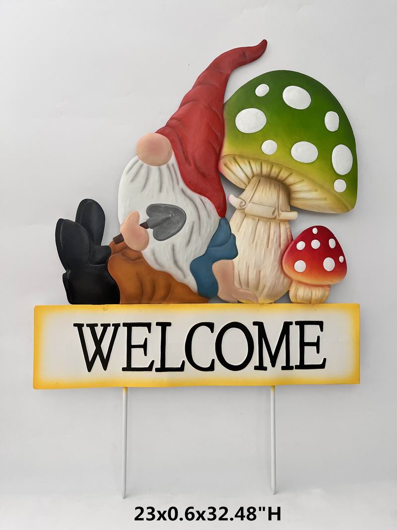 Outdoor garden decoration Mushroom iron art plug-in