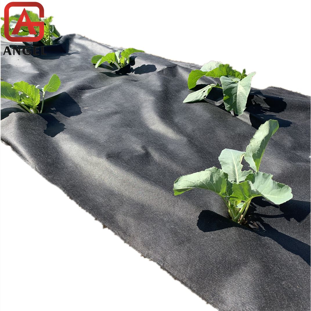 Angel Factory Supply PP Woven Camping Mat Plastic Ground Cover Weed Control Mat Black Color