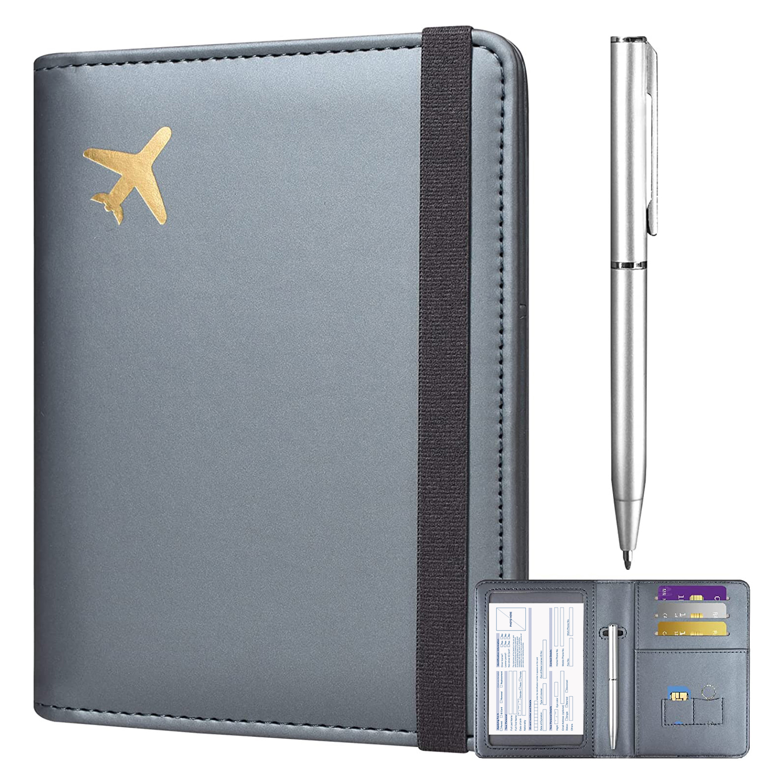Pu Leather Rfid Blocking Passport Holder Luxury Sublimation Blank Unisex Group Travel Wallet Cover