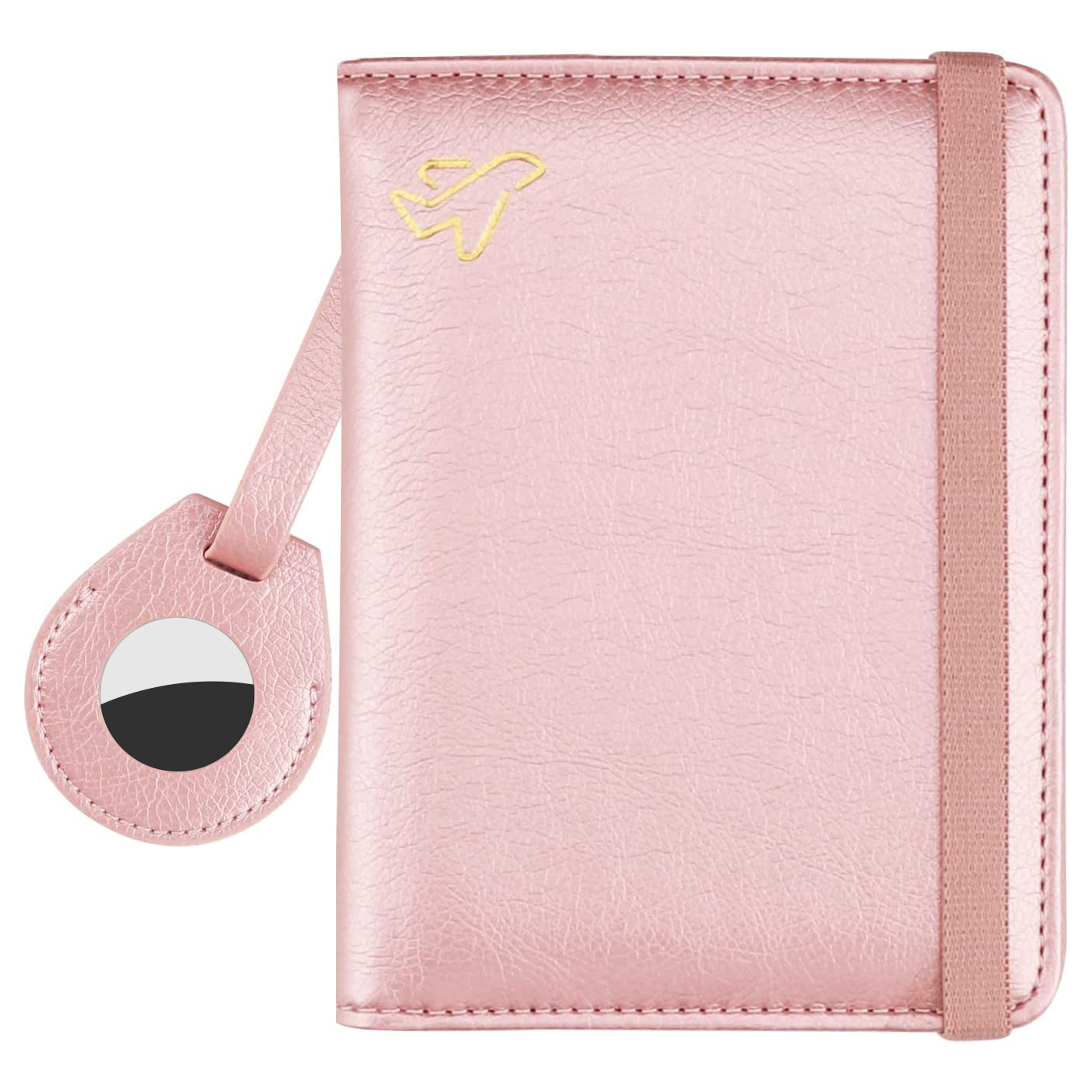 RFID Blocking 2023 Pu Leather Family Travel Wallet Plane Passport Sleeve Holder With Airtag Holder