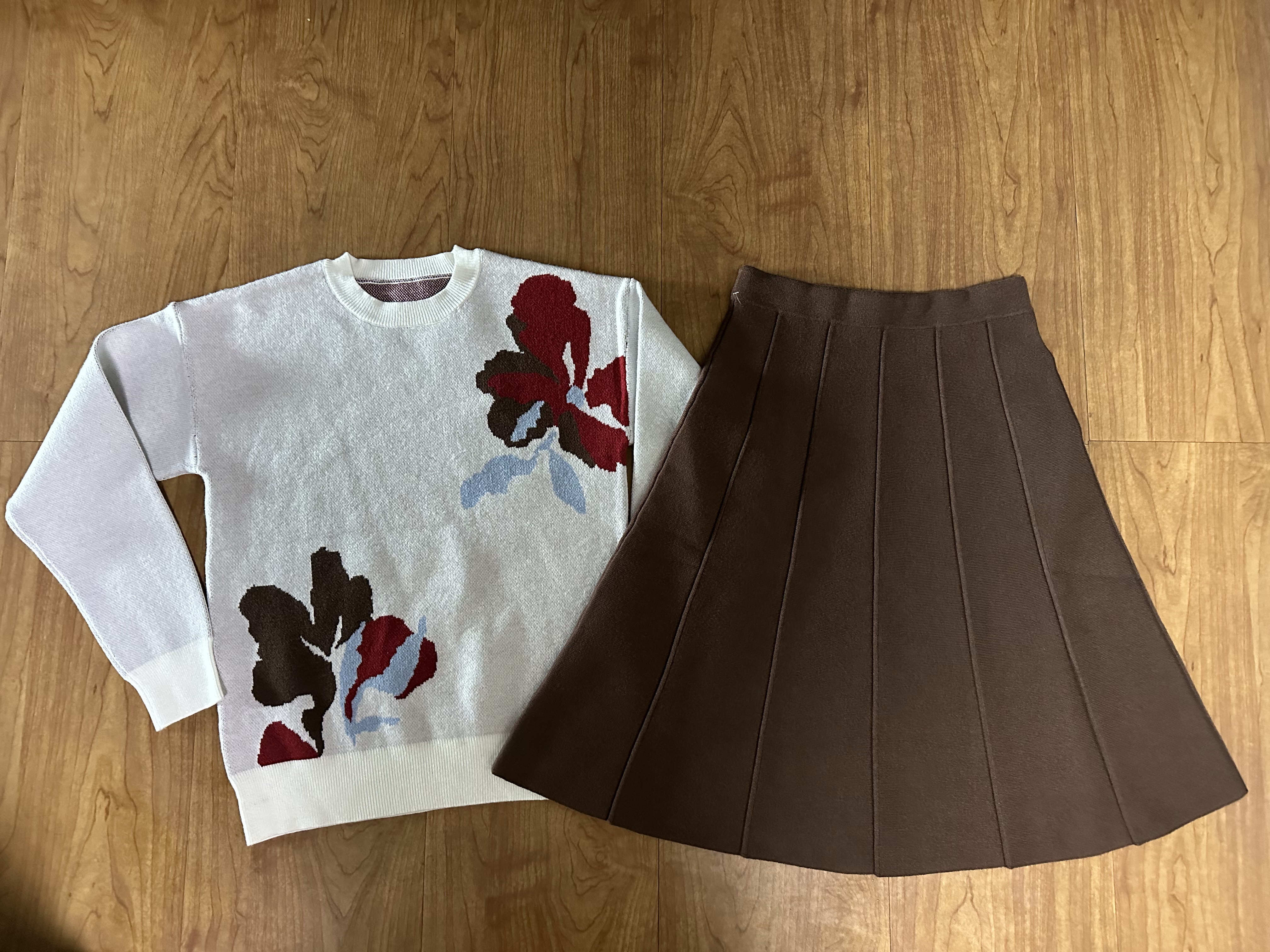 Ladies sweater and skirt set