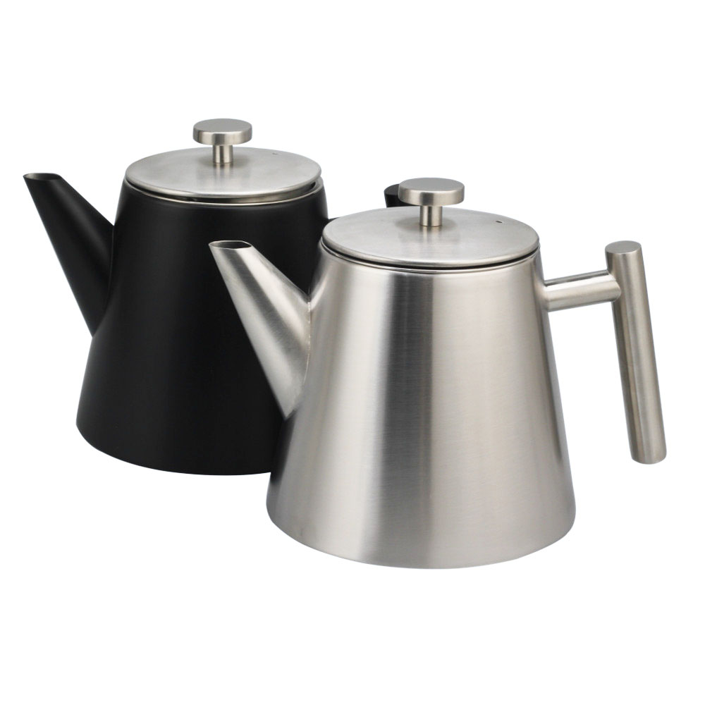 Teapot with Strainer Insert 1 Litre Stainless Steel Double-Walled