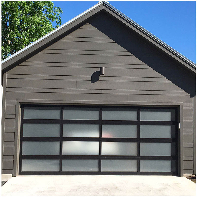 Customized Spectacular Overhead Electric Automatic Sectional Glass Panel Garage Door For Home