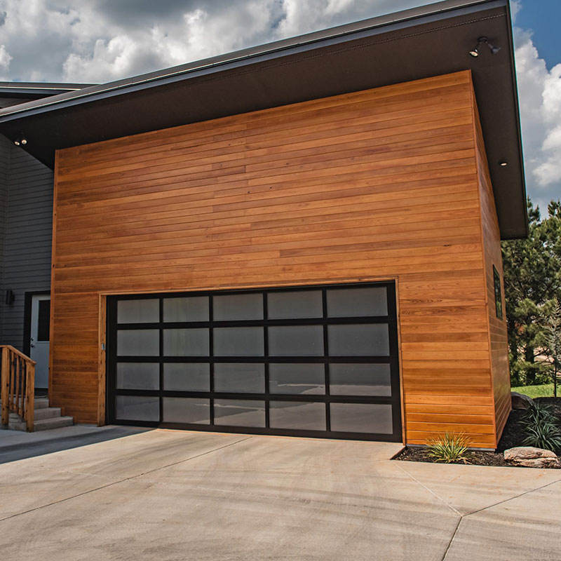 Aluminium Double Tempered Deluxe Glass Sectional Garage Vertical Sliding Overhead Door