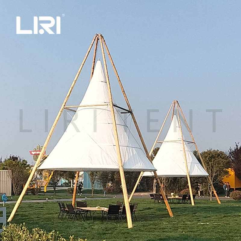 Bamboo Lantern Tapered Tent, Bamboo Tipi Tent, Conical Camping Tent