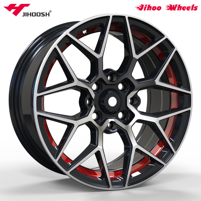 black / red wheel rim,13,14,15 inch wheel rim,AZ7508 of Jihoo Wheels