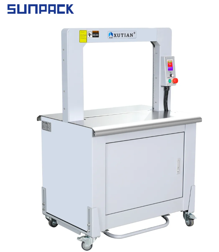 SUNPACK Q80KS automatic strapping machine with strap roll inside machine