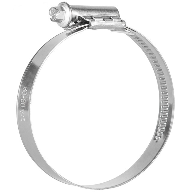 Hose clamp german type with asymmetrical lock