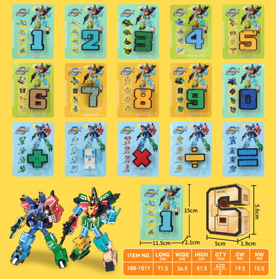 Children's Intelligence Toys Transformable Robot Number Letter Deformation Toys