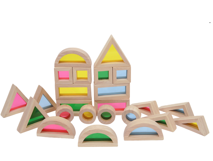 Wood Optical Building Blocks Set