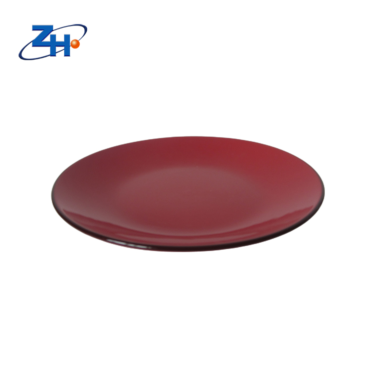 8nch Gold rim red glazed side plate tableware