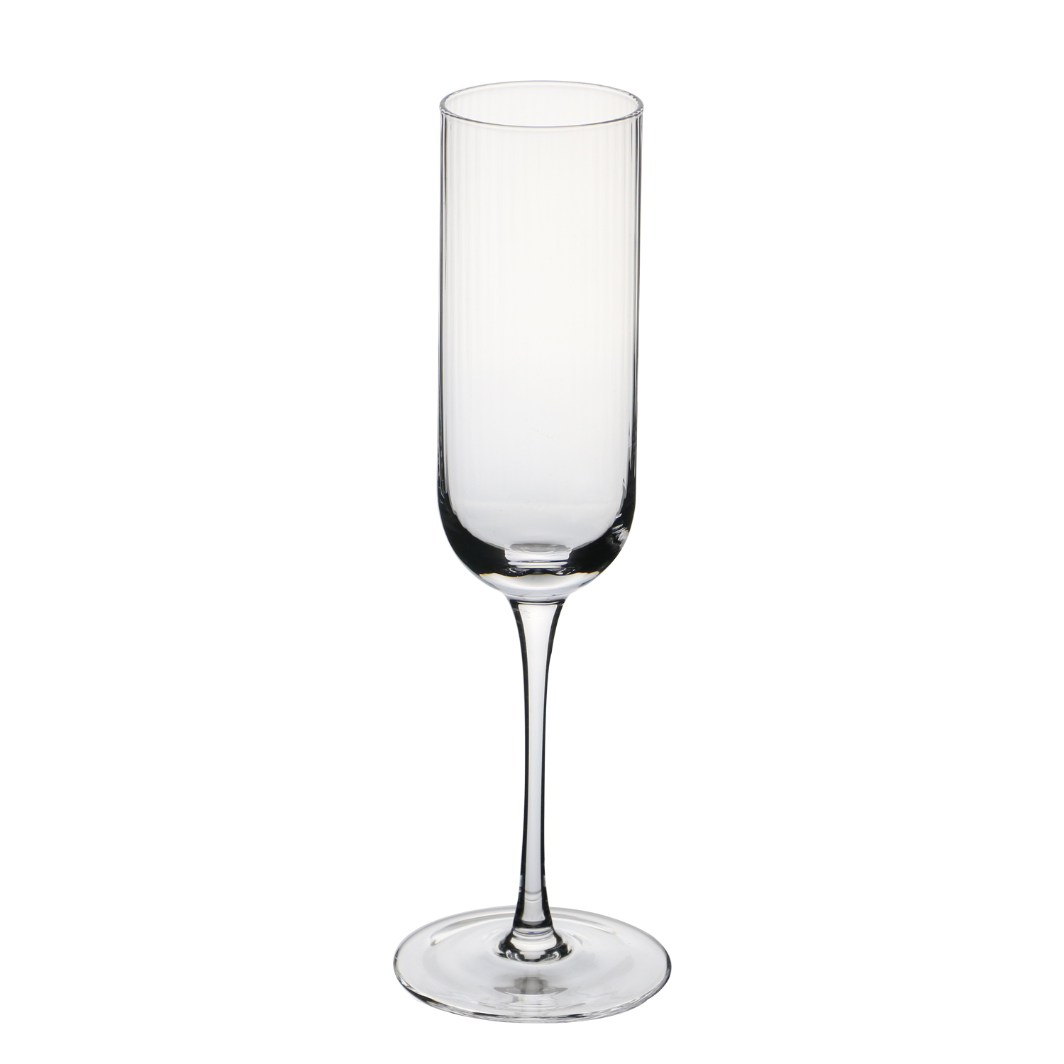 Newsen clear handmade champagne glass with verticle line on the bowl