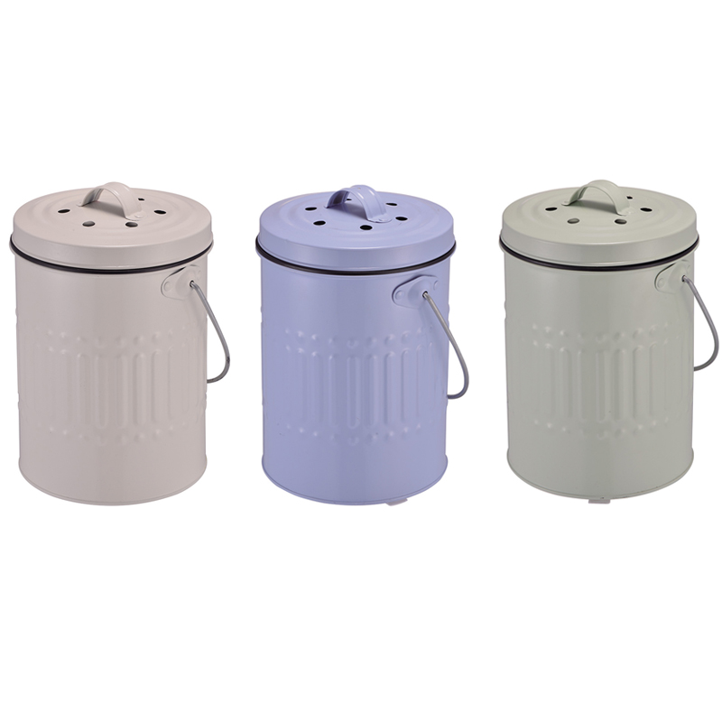 3L mini round shape colorful roma vintage stylish trash can with lid SW6503
