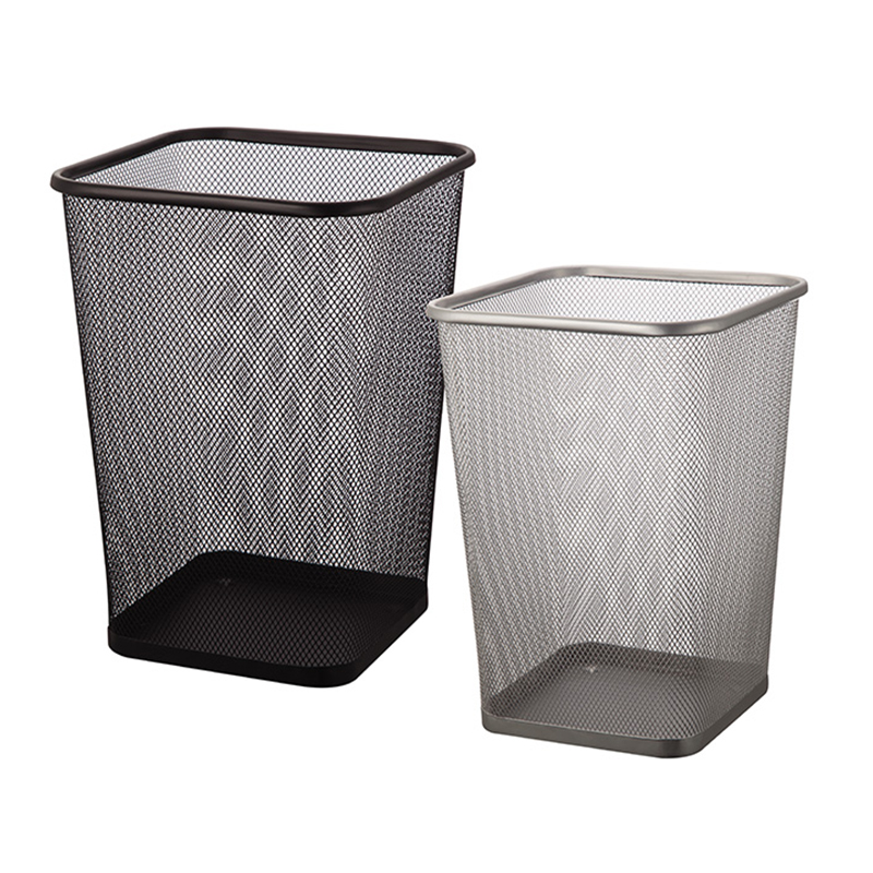 Stackable round shape colorful office mesh wire trash paper basket without lid SW6809