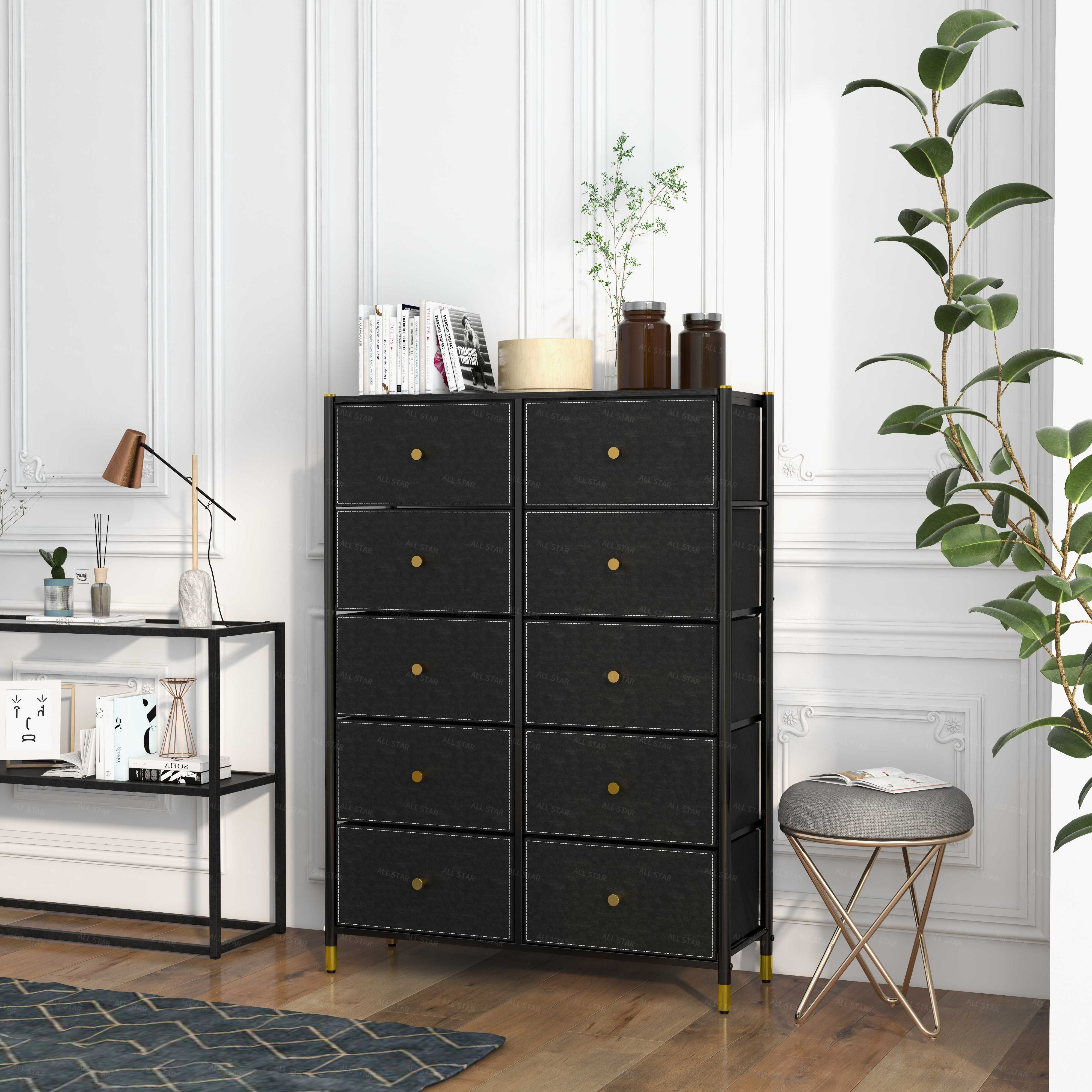 10 Drawer Storage Dresser Wide