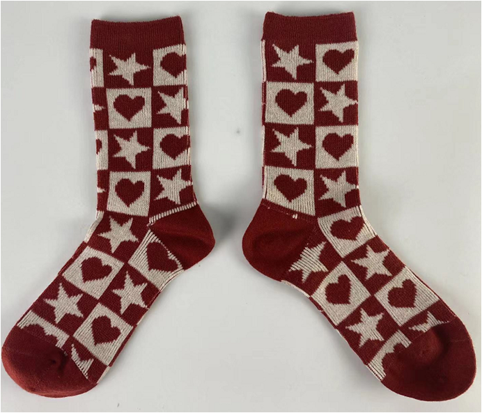 Christmas Valentine Jacquard Cotton Socks men women children