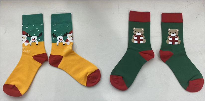 2PK Christmas Valentine Jacquard Cotton Socks men women children