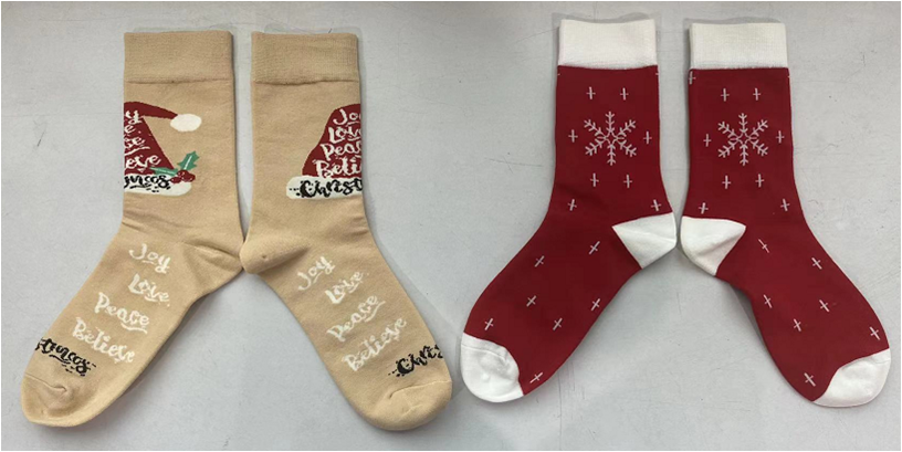 2PK Christmas Valentine Jacquard Cotton Socks men women children