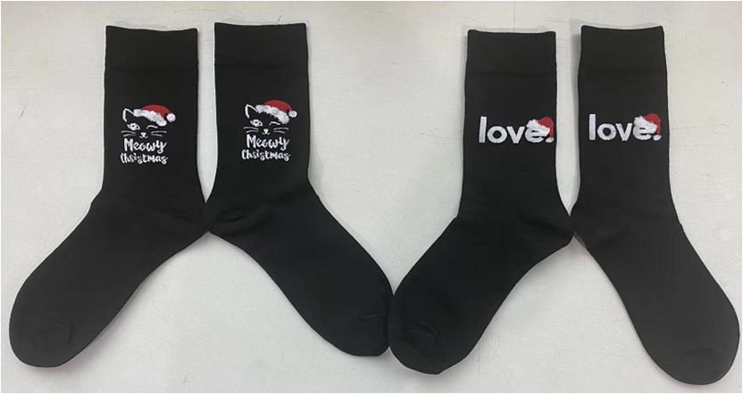 2PK Christmas Valentine Jacquard Cotton Socks men women children