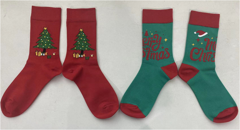 2PK Christmas Valentine Jacquard Cotton Socks men women children
