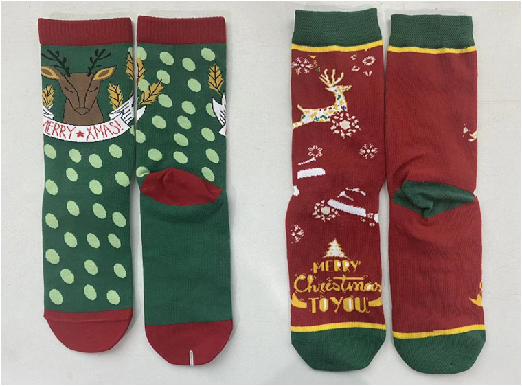 2PK Christmas Valentine Jacquard Cotton Socks men women children