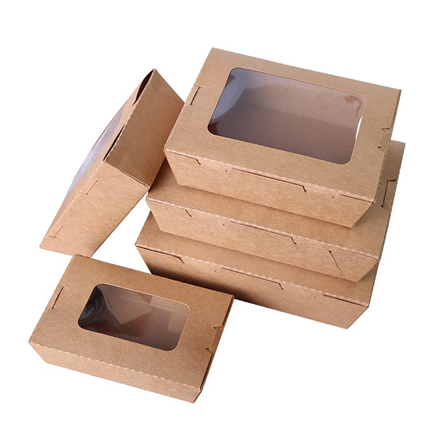 Disposable Paper Food Box with clear lid
