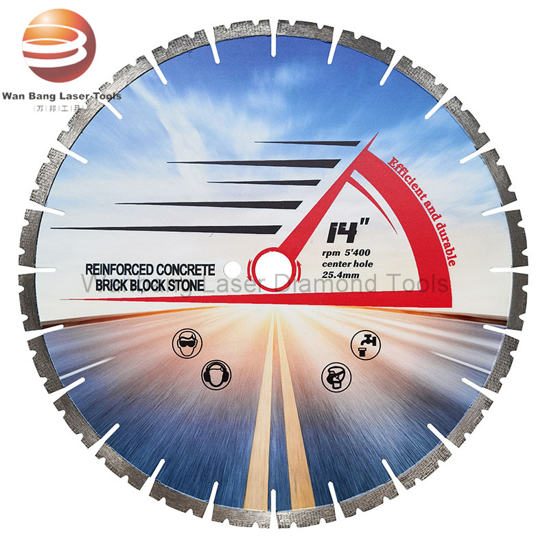 Laser welded Line up turbo array pattern segments diamond saw blade for reinforced concrete