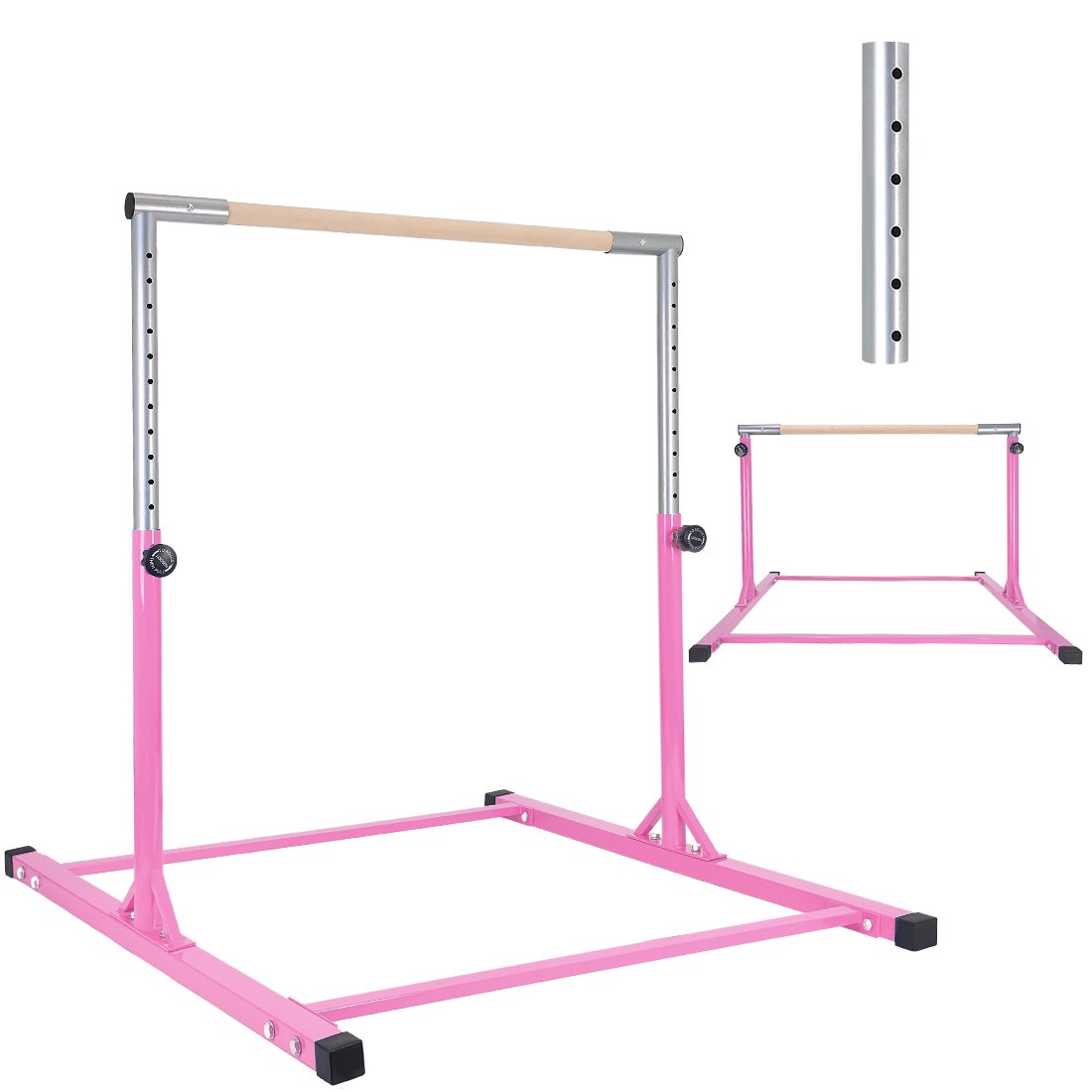 Classic Steel Frame Wooden Handle Gymnastics Bar