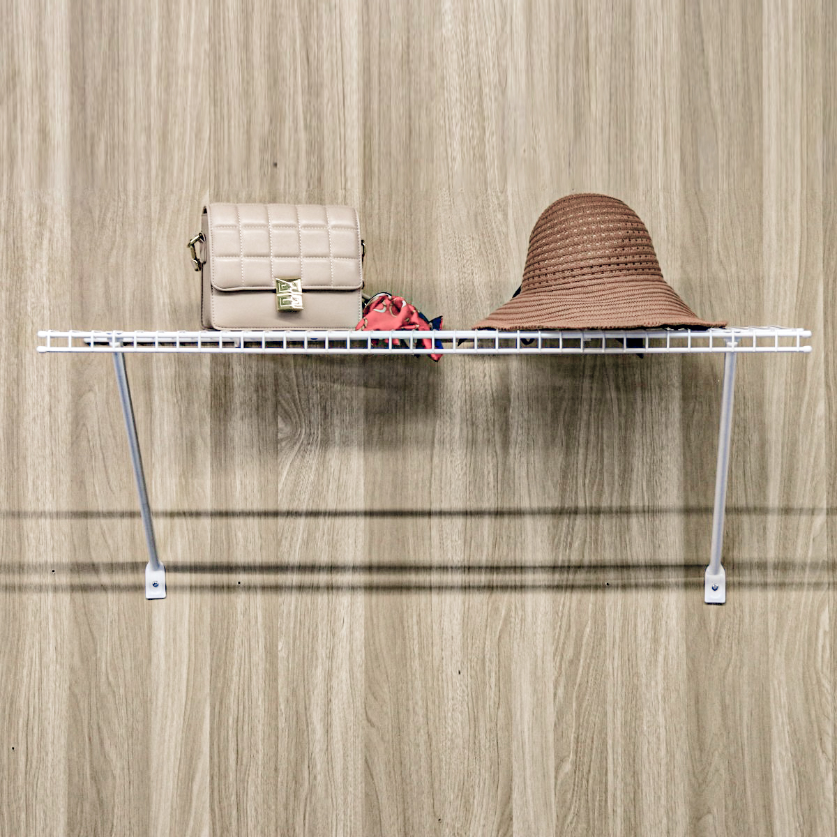 QUT2-4 Metal Wire Shelf Closet Wardrobe Organizer