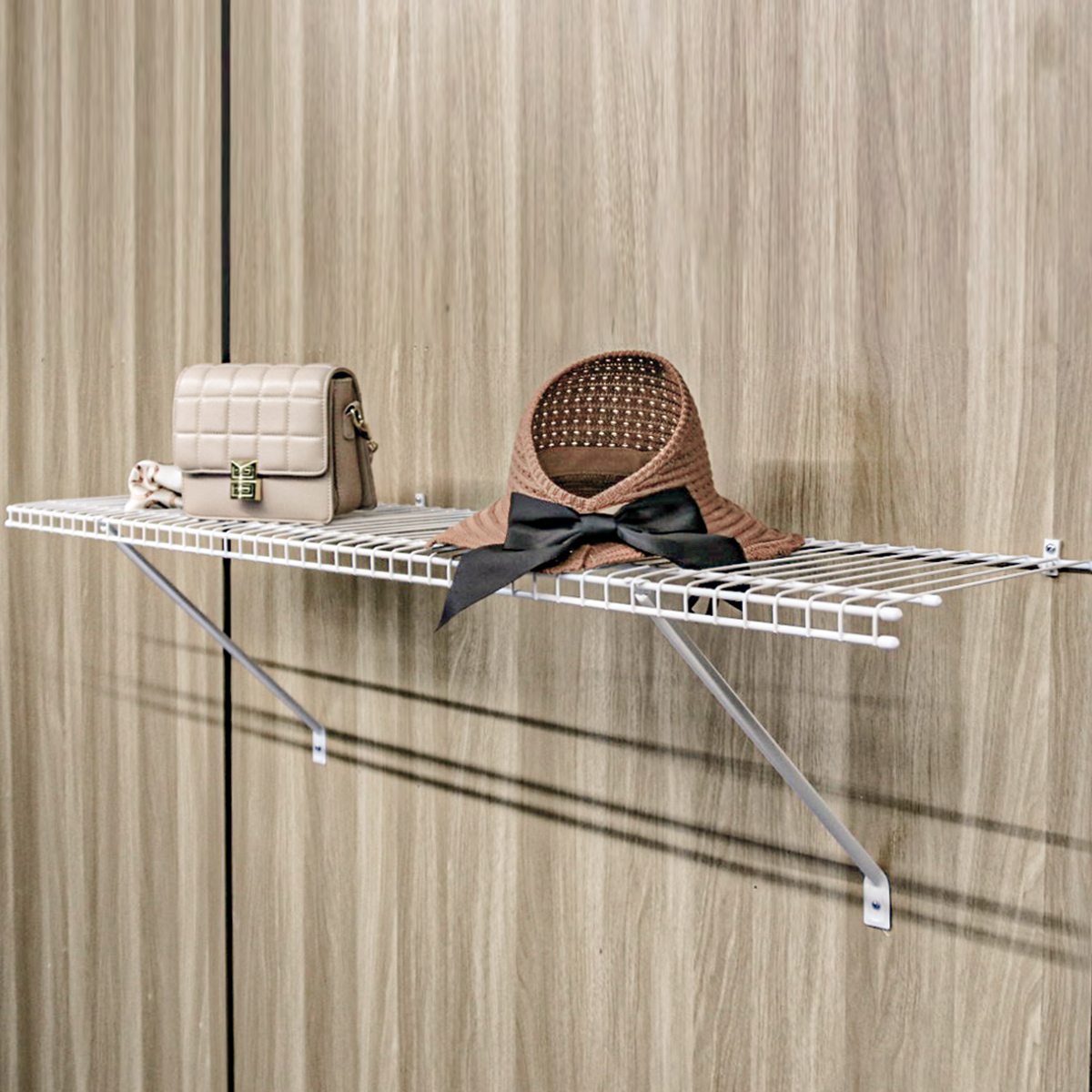 FA412 Metal Wire Shelf Closet Wardrobe Organizer