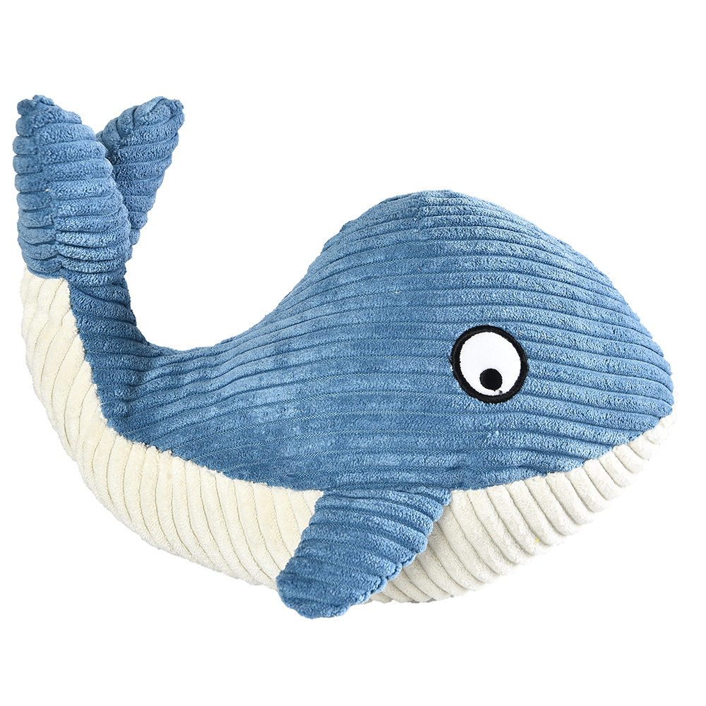 Soft Plush Shark Shaped TPR Dog Toy with Squeaking Inside