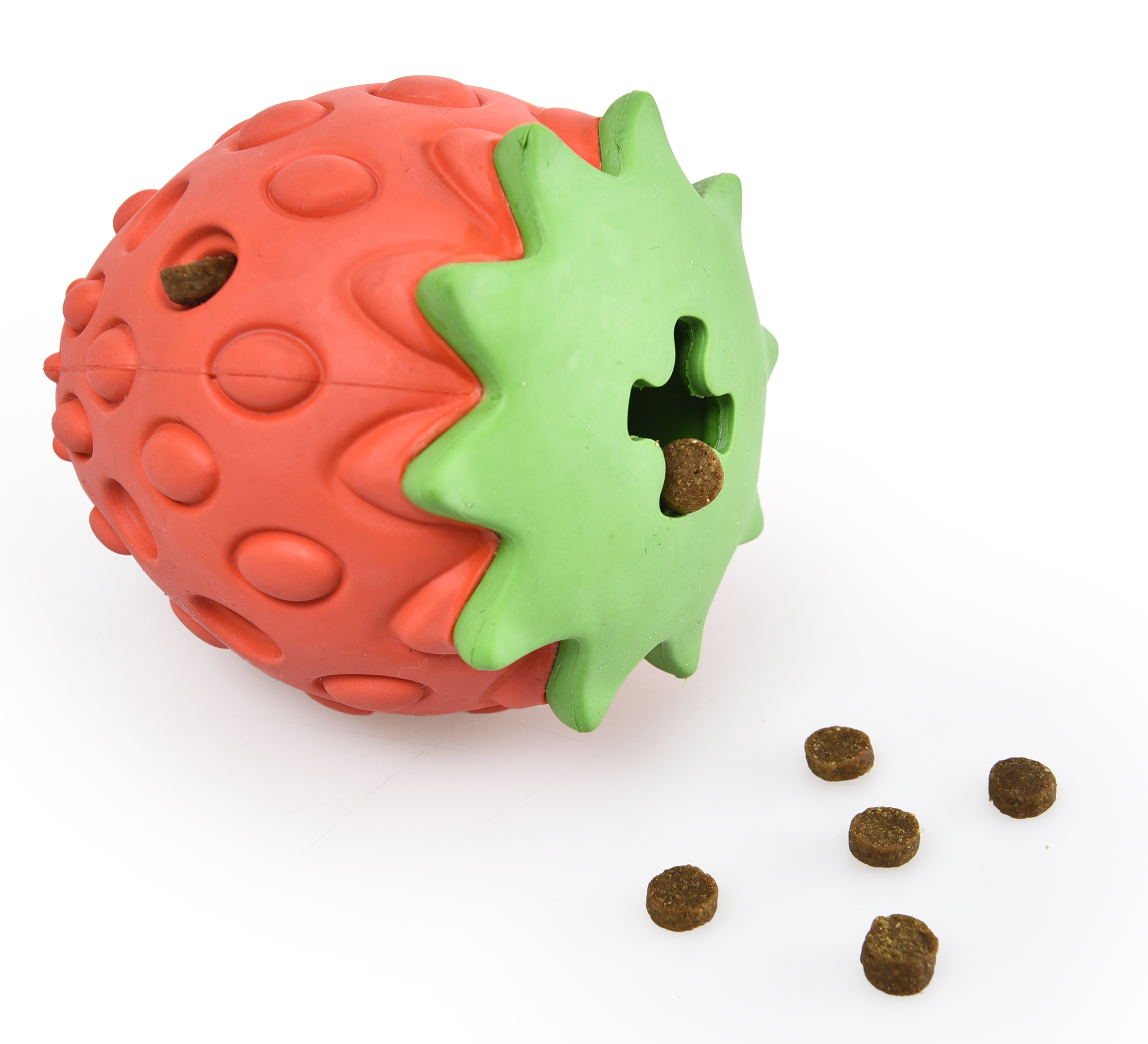 Rubber Strawberry Dog Slow Feeder Toy