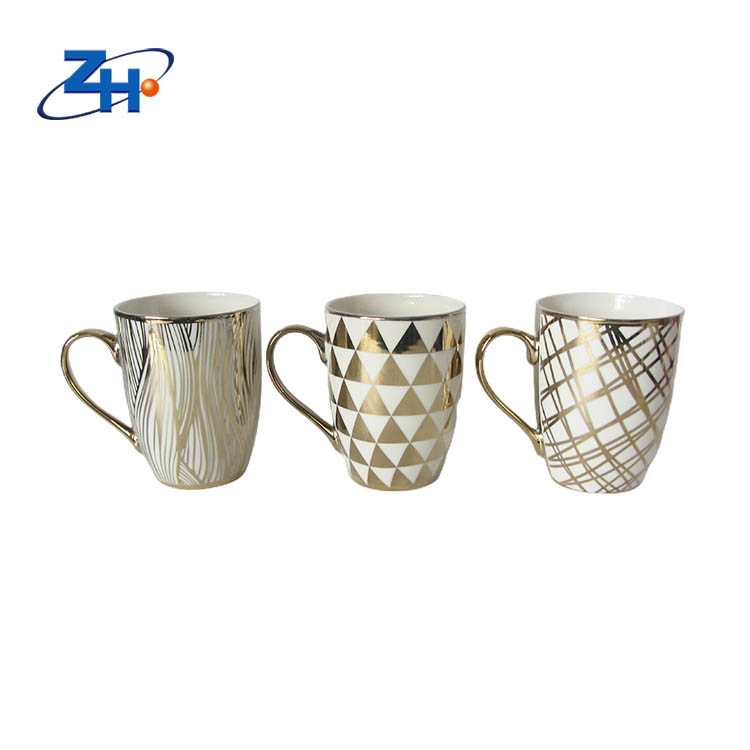 European style coffee mug with gold printing