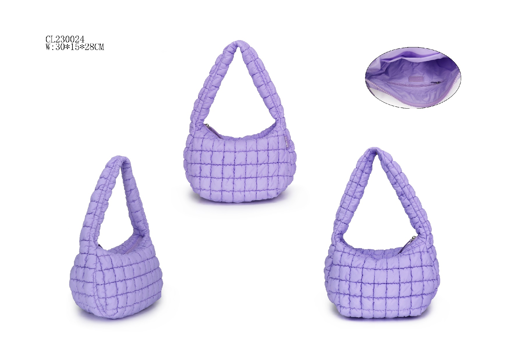 Handbag Shoulder Bag with Quilting