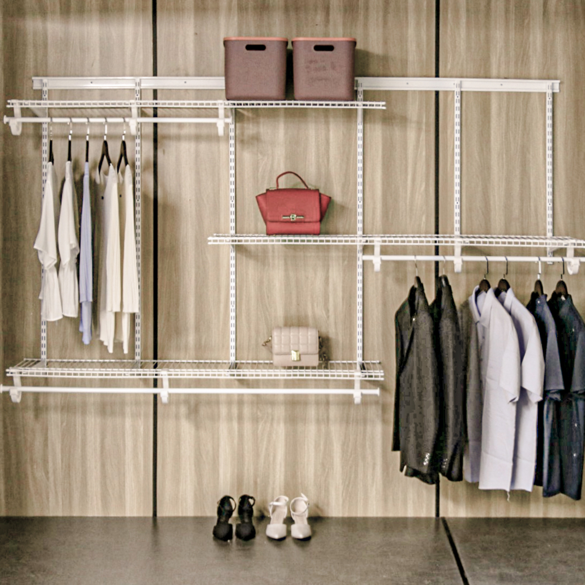 ECOSTD5-8 Metal Wire Shelf Closet Wardrobe Organizer