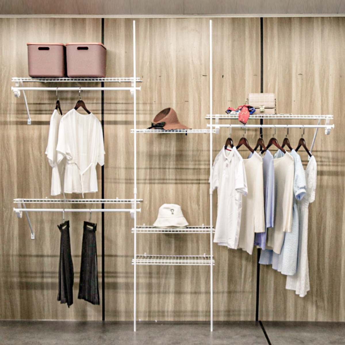 QUT5-8 Metal Wire Shelf Closet Wardrobe Organizer